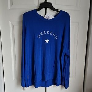 Workshop Republic Clothing Blue Graphic Pullover